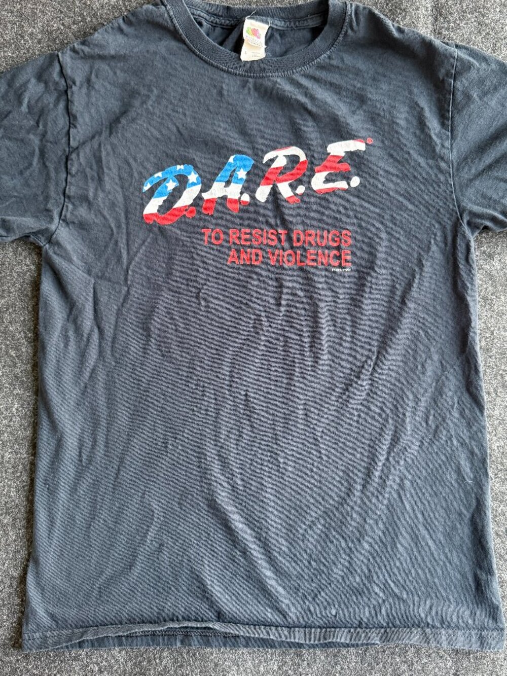 D.A.R.E. Graphic Tee Adult Small Black